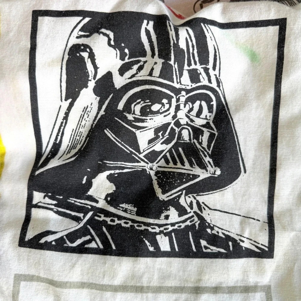 Y2K Star Wars Bedding Sheet Set Kids Twin White Multicolor Character Grid